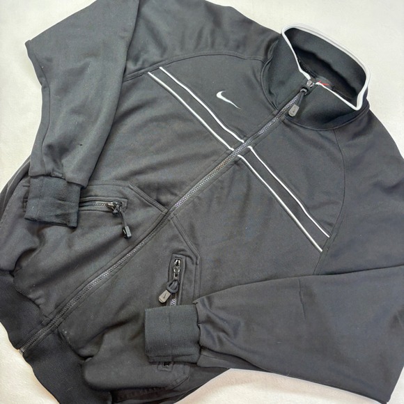 Nike Jackets & Blazers - Nike Team Apparel Track Jacket Full Zip Black White Stripes Women's Medium